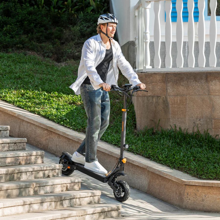 A_person_riding_the_L1_Ausom_Electric_scooter_down_stairs Back To Modern sale