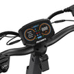 Digital display on a electric scooter  handlebar with 'AUSOM' branding.