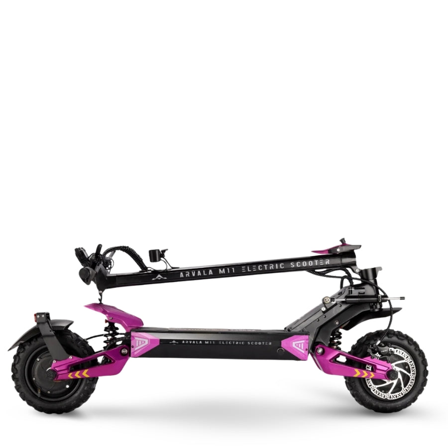 ARVALA M11 60V26Ah/ 36Ah Electric Scooter Power Arvala M11 60v26ah
Tire Sizec11 Inch Tubeless Explosion-proof Tires
Motor Rated Power1600wx2
Top Speed 53mph/85kph
Battery Type 60v26ah | 1560wh
Travel Distance 80km
Charger Rated Power 67.2v BackToModern 