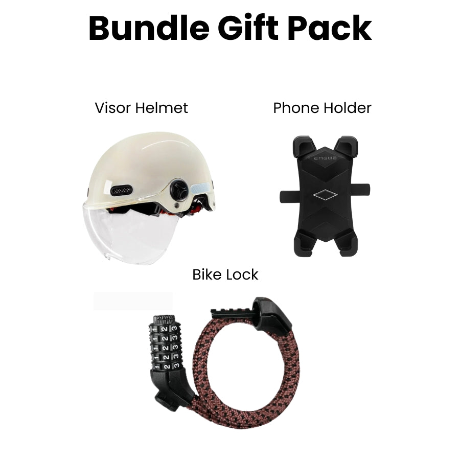 Free Accessories Helmet + Phone Holder + Lock