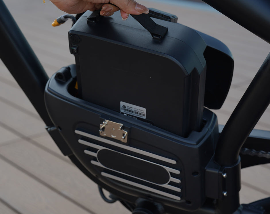 Revi Cheetah e-bike with second battery installed