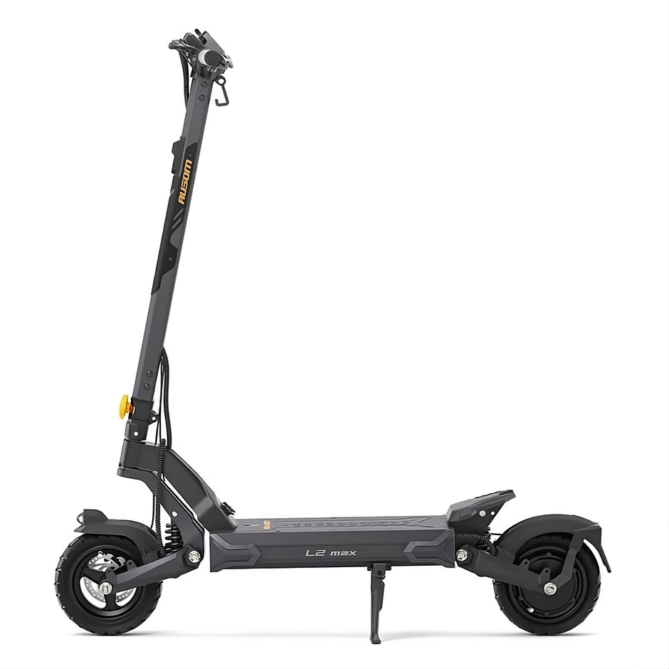 Black electric scooter with a white background Sigle Motor L2 max Ausom Brand