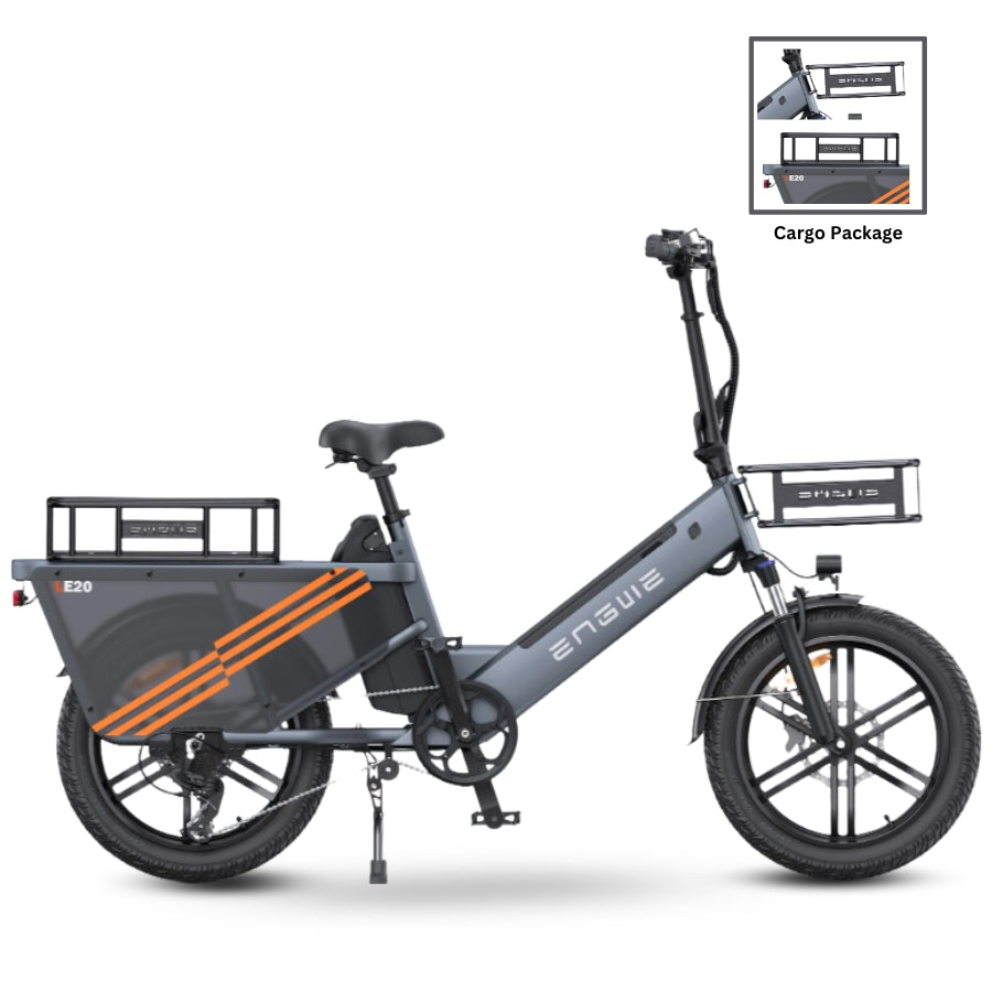 LE20 Cargo BIke Engwe 1300W power 48V 19.4Ah battery  Rear seat  Cargo Package Gray 