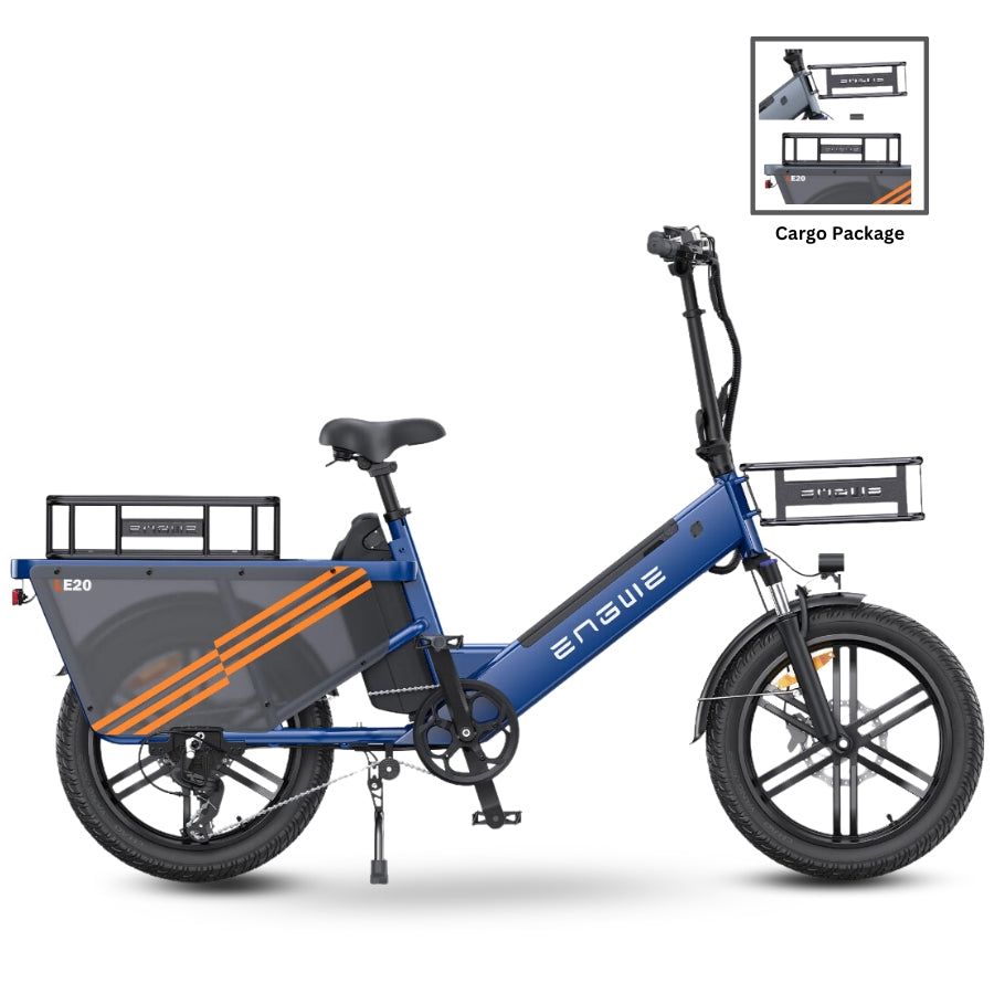 LE20 Cargo BIke Engwe 1300W power 48V 19.4Ah battery  Rear seat  Cargo Package Blue 