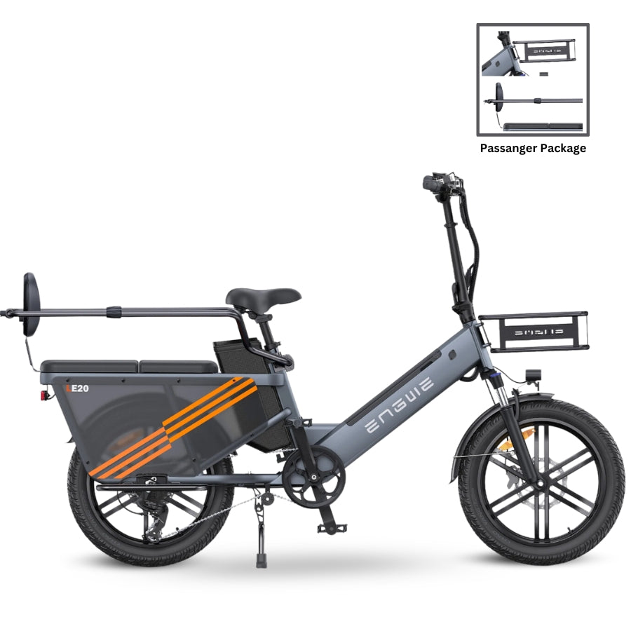 LE20 Cargo BIke Engwe 1300W power 48V 19.4Ah battery  Rear seat  Cargo Package Gray Singale pack 