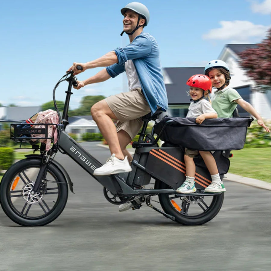 LE20 Cargo BIke Engwe 1300W power 48V 19.4Ah battery  Rear seat  Cargo Package Gray Versatile Package  Baby on Back image 