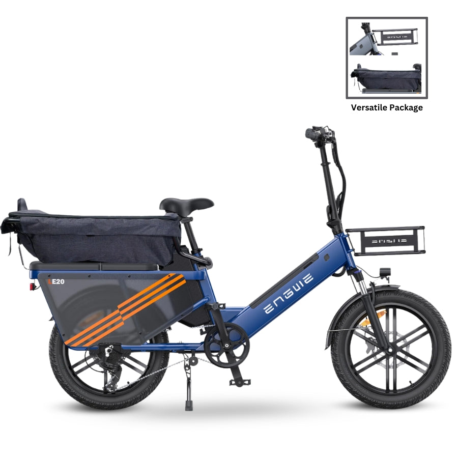 LE20 Cargo BIke Engwe 1300W power 48V 19.4Ah battery  Rear seat  Cargo Package Gray Versatile Package Blue 