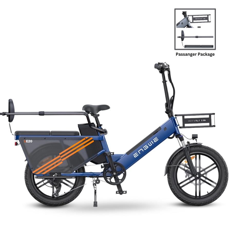 LE20 Cargo BIke Engwe 1300W power 48V 19.4Ah battery  Rear seat  Cargo Package blue passenger pack  