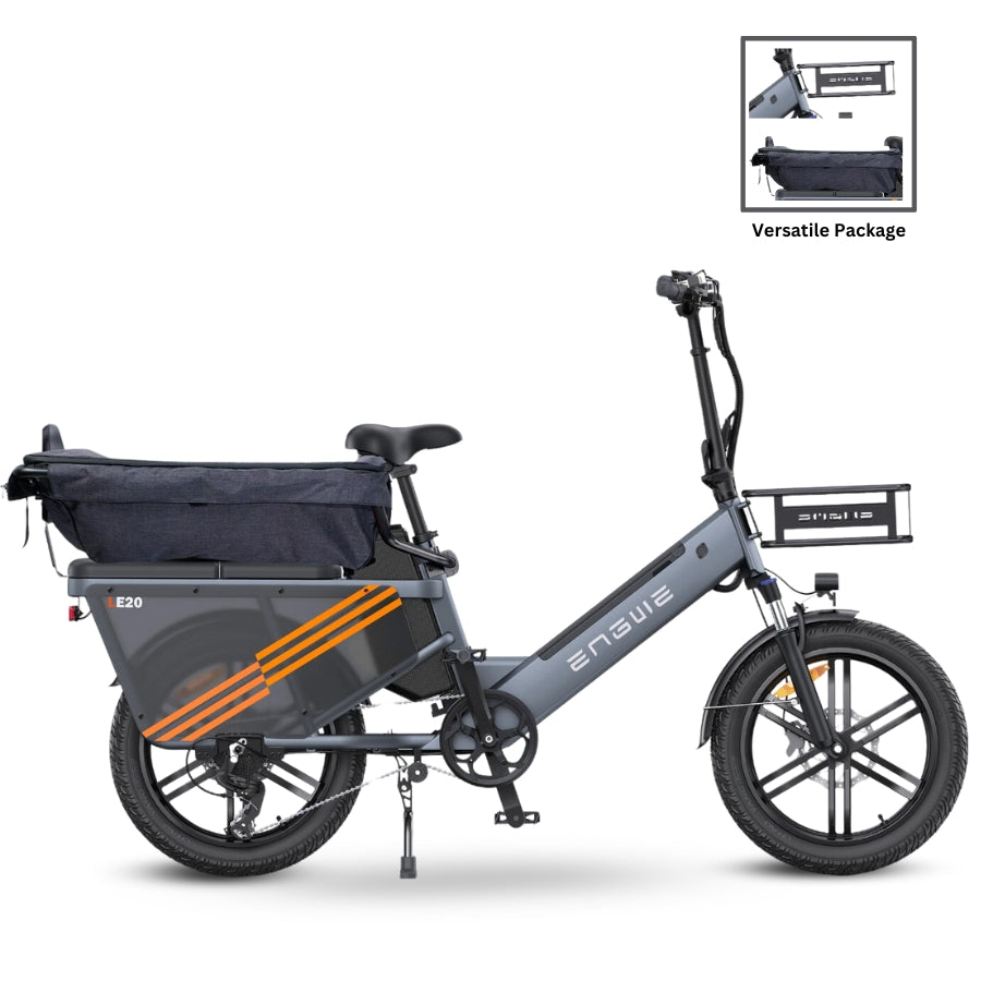 LE20 Cargo BIke Engwe 1300W power 48V 19.4Ah battery  Rear seat  Cargo Package Gray Versatile Package 