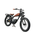 Black electric bike with brown seat on a white background. Cheetah Pro Sale Revi Ebike