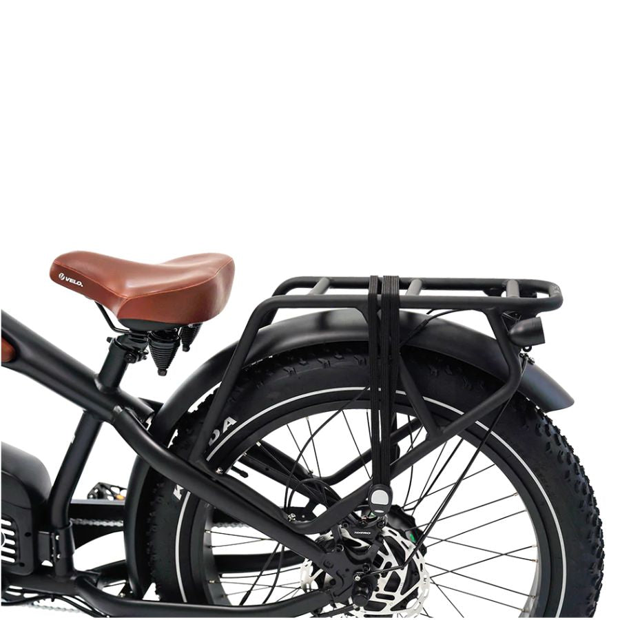 Black electric bike with a brown seat on a white background Cheetah Pro Sale Revi Ebike