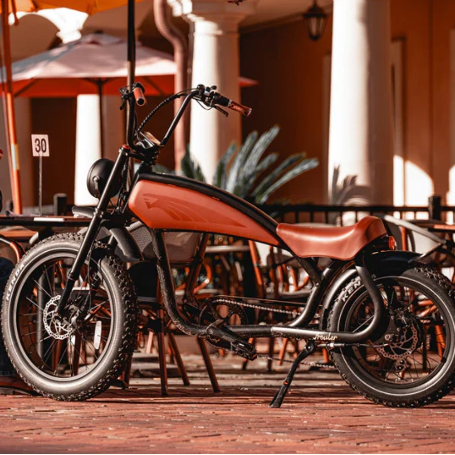 Prowler Vintage Ebike Revi Bikes 20Ah 1500W bafang motor Side view cafe 