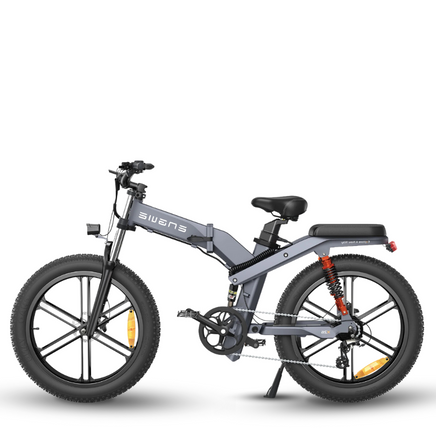 Engwe X26 Ebike Dual battery Gray side view 