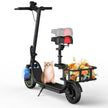 AOVOPRO electric scooter rear view showing the cargo basket, spring seat and taillight
