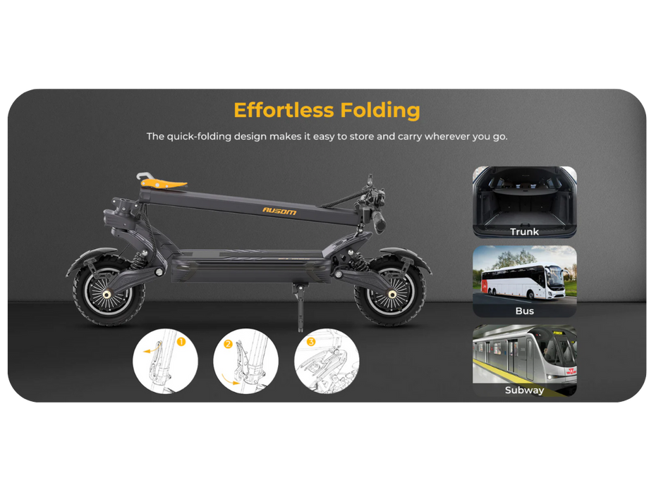 ausom-f1-max-electric-scooter  fold and go convince 45 mph 2800w high speed motors 