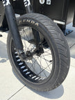Kenda Kraze 20x4.25 supermoto e-bike tire on a front suspension fork wheel