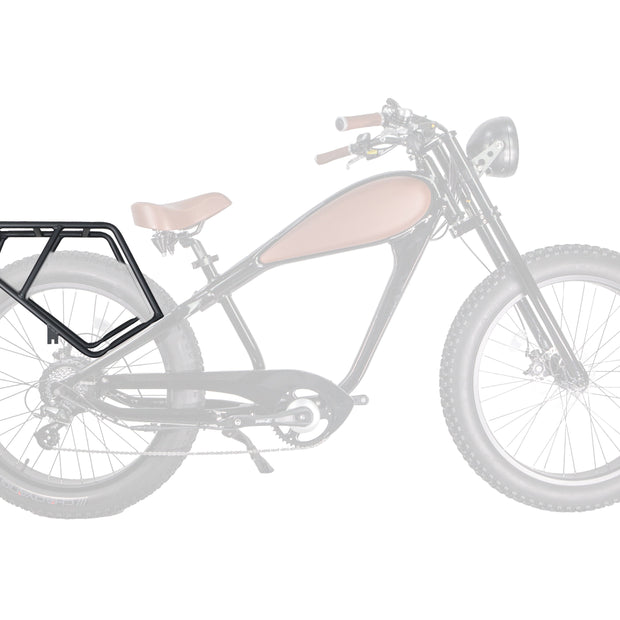 Revi Cheetah rear rack mounted on the e-bike