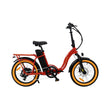 Revi Rebel Pro folding electric bike in red with 52V battery, side view on white background