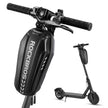ROCKBROS B62 scooter bag open on the stem showing keys, phone and organized storage