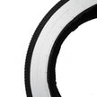 Close-up detail of the Vee Tire Co. E-Speedster white wall fat tire tread and whitewall edge