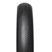 Vee Tire Co. E-Speedster fat tire tread close-up showing the low-profile honeycomb center pattern and diamond side lugs