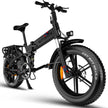 Black Folding Electric Bike with 750W Powerful Motor- 20x4.0 All Terrain Fat Tires- 3 Step Alloy Foldable Frame- Full Suspension Front & Rear Suspensions